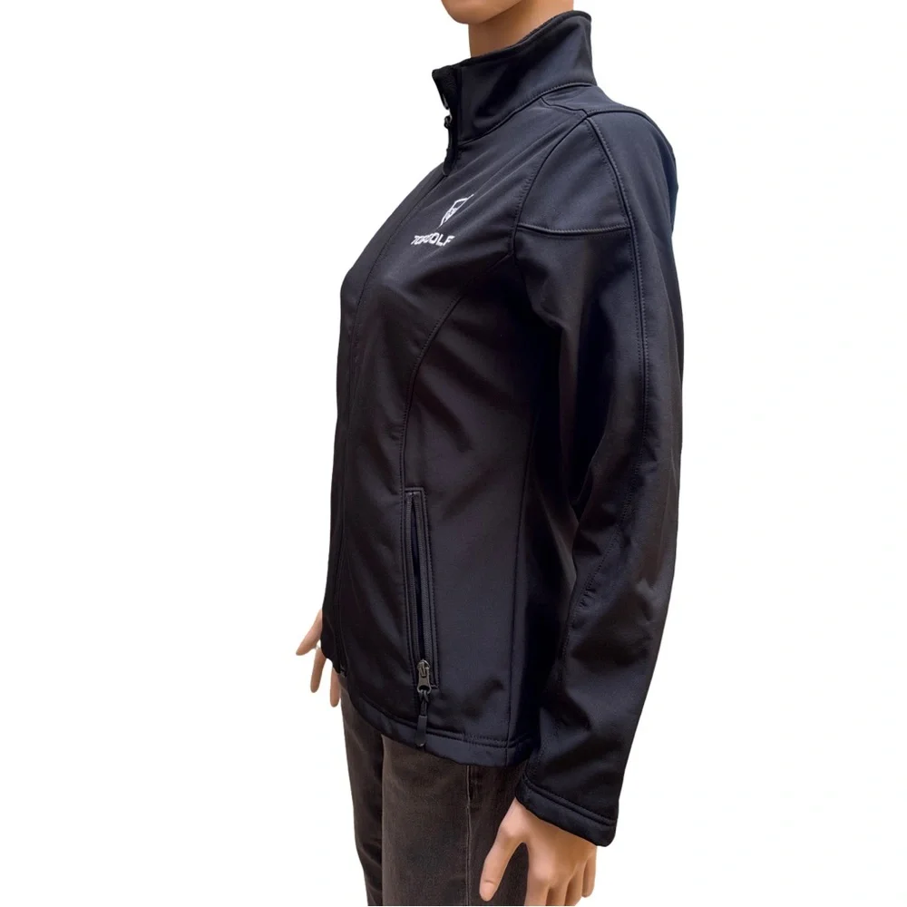 HPL Black Utility Jacket Water-Resistant Stand-Up Collar